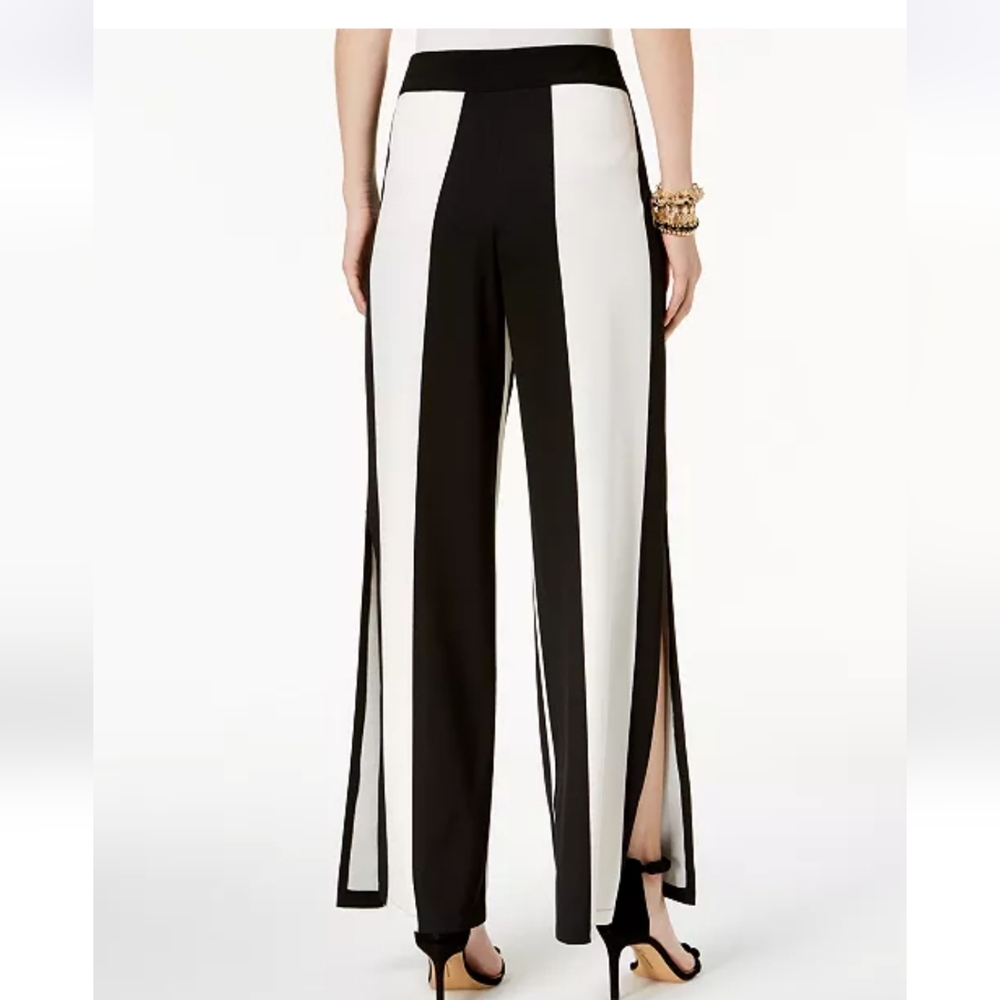 INC International Concepts Black and White Wide Leg Pants - Picture 2 of 5